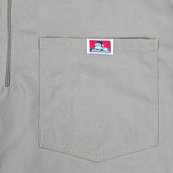 Vintage Made in USA Ben Davis Short Sleeve 1/2 Zip Khaki Short Shirt Size Large - Picture 3 of 9